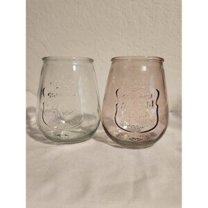 Vtg Quality Refreshing Ice Cold Drink Glassware Est. 1841 pink Glass 5" H